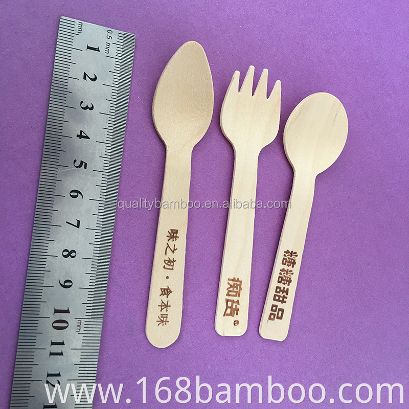 Disposable wood spoon